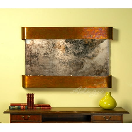 Natural Slate Water Wall - Adagio Sunrise Springs With Rajah Natural Slate in Rustic Copper Finish and Roun