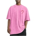 thumbnail image 3 of Momasggi Oversized T Shirts for Men Loose Casual Short Sleeve Crew Neck Tops Fashion Graphic Tees Big and Tall Summer Tshirts Pink 3XL, 3 of 6