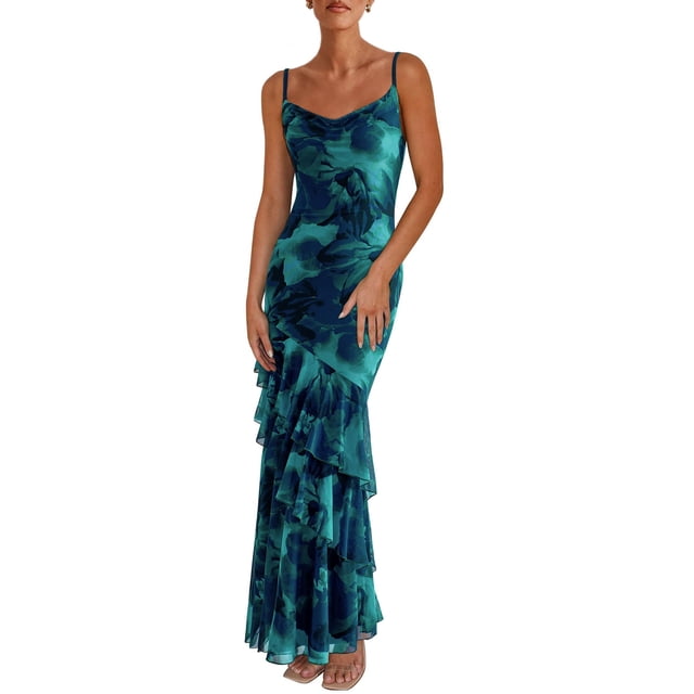 Vestido Maxi PRETTYGARDEN 2025 Verano Floral para Playa