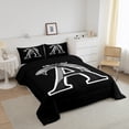 thumbnail image 3 of Feelyou Kawaii Initial Letter Comforter Sets Full Size, Monogrammed A Comforters & Duvets, Cool Ribbon Cow Reversible Duvet Insert, Ultra Soft Bedroom Decoration, 3pcs, 3 of 8