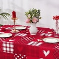 thumbnail image 4 of Valentine''s Day Tablecloth Rectangle 60x84 Inch, Buffalo Plaid Love Heart Table Cloth, Red Heart Tablecloths, Waterproof Spillproof Tablecloth for Valentines Day Wedding Dinner Party Decoration, 4 of 6