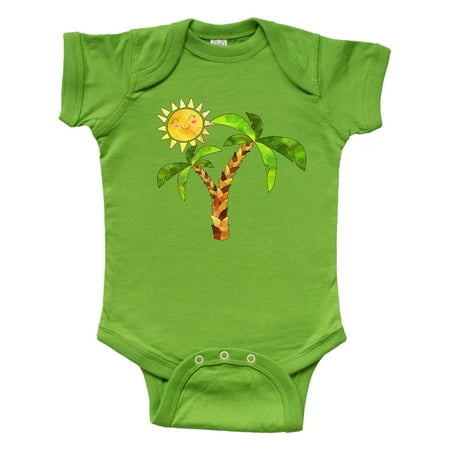 

Inktastic Palm Trees with Cute Smiling Sun Gift Baby Boy or Baby Girl Bodysuit