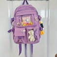 thumbnail image 4 of Mochila De Estilo Coreano Rosa Kawaii, Linda Mochila De Color Caramelo De Oso De Dibujos Animados De Moda, Mochila Y Monedero Informal, Simple Y Versátil Para Niñas Y Mujeres, 4 of 4