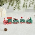 thumbnail image 4 of 8.6 Inch Christmas Desktop Decoration Set, Wooden Train Figurines Waterproof Rustic Tabletop Decor, Festive Multicolor Ornament for Home Office Bookshelf, Ideal Holiday Housewarming Gift, 4 of 7