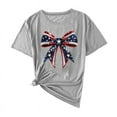 thumbnail image 5 of QUNYINEY Short Sleeve Women Shirts Independence Day Crew Neck Casual Tops Knot Summer Loose Pullover Women's Tops, 5 of 5