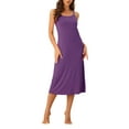 thumbnail image 2 of INSPIRE CHIC Women's Nightgown Spaghetti Strap Round Neck Sleep Under Full Cami Dress S Purple, 2 of 6