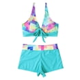 thumbnail image 6 of Womens Two Piece Swimsuit V Neck Push Up Bikini Set with Boyshorts Athletic Performance Swimwear for Swimming Pool and Beach, 6 of 8