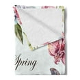 thumbnail image 2 of Spring Soft Flannel Fleece Throw Blanket, Hyacintha Flowers Rabbits Orchid Butterfly Leaves Botany Bouquet Watercolor Art, Cozy Plush for Indoor and Outdoor Use, 70" x 90", Multicolor, by Ambesonne, 2 of 5