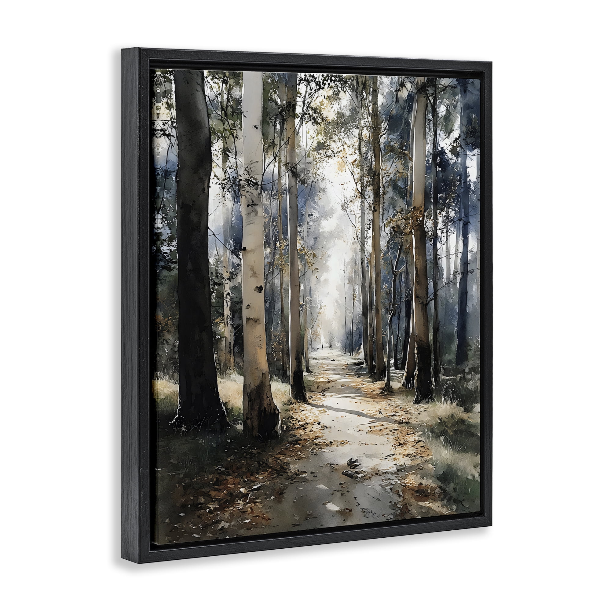 Stupell Industries Path in Autumn Light Black Framed Floater Canvas Wall Art, design by Franklyn Gregory