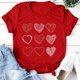 thumbnail image 2 of Camiseta de manga corta con cuello redondo y estampado de San Valentín para mujer Pompotops  hfajkhk125223, 2 of 4
