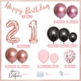 thumbnail image 2 of YANSION 21st Rose Gold and Black Birthday Decorations for Girls Women with Happy Birthday Banner，Rose Gold Black Balloons Garland Arch Kit, 21st Foil Balloon Party Supplies, 2 of 7