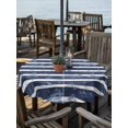 thumbnail image 2 of Outdoor Tablecloth with Umbrella Hole for Patio/Picnic/Party/Camping, Nautical Striped Waterproof Table Cloth Round Cover Washable, Summer Coastal Ocean Navy Blue White (Dia 60"), 2 of 8