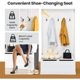 thumbnail image 6 of Gymax 3-in-1 Entryway Hall Tree Storage Bench w/ Coat Racks & Shoe Bench & Cabinet, 6 of 9
