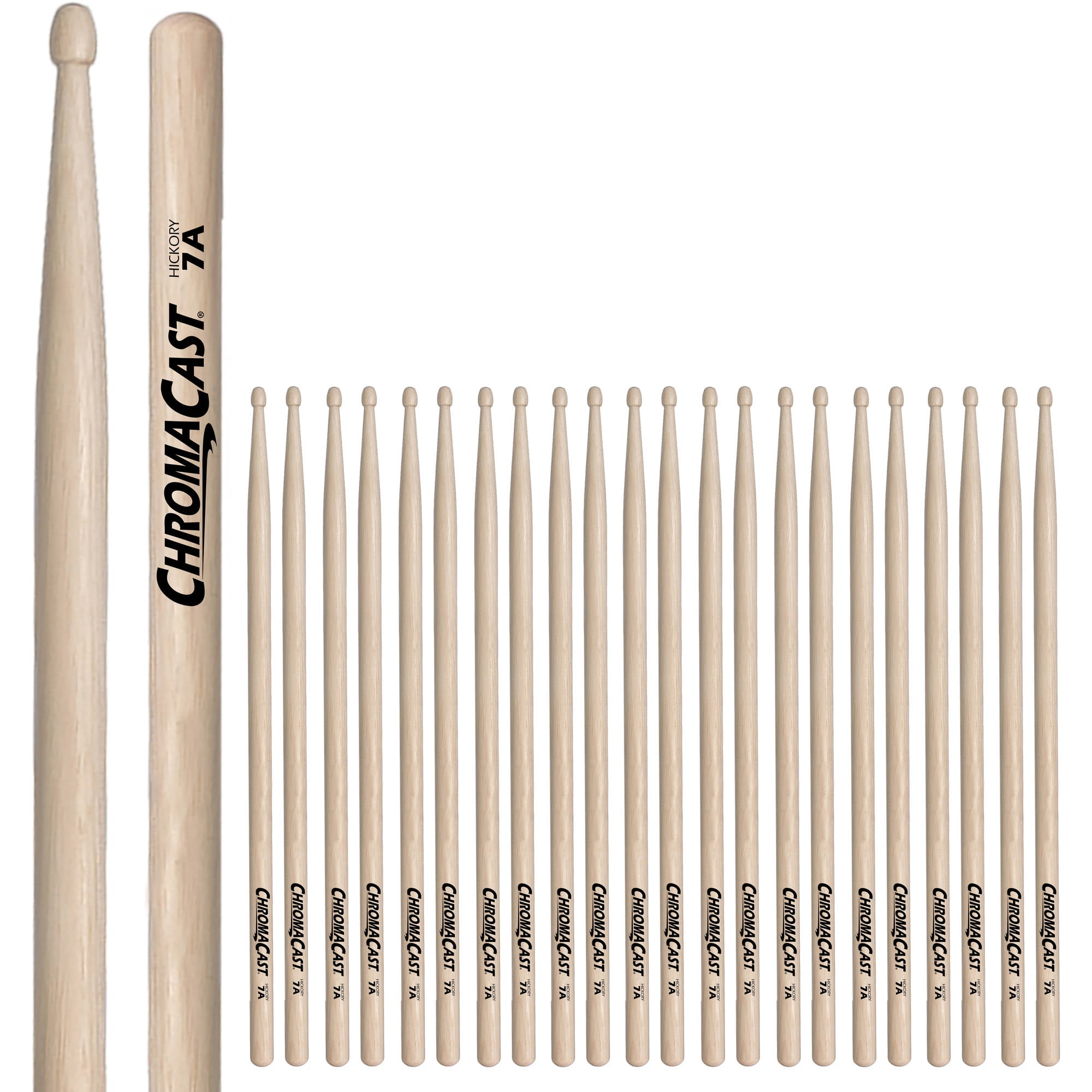 ChromaCast CC-7A-12-BAG 7AHickory 12 Drumsticks Pairs with Bag