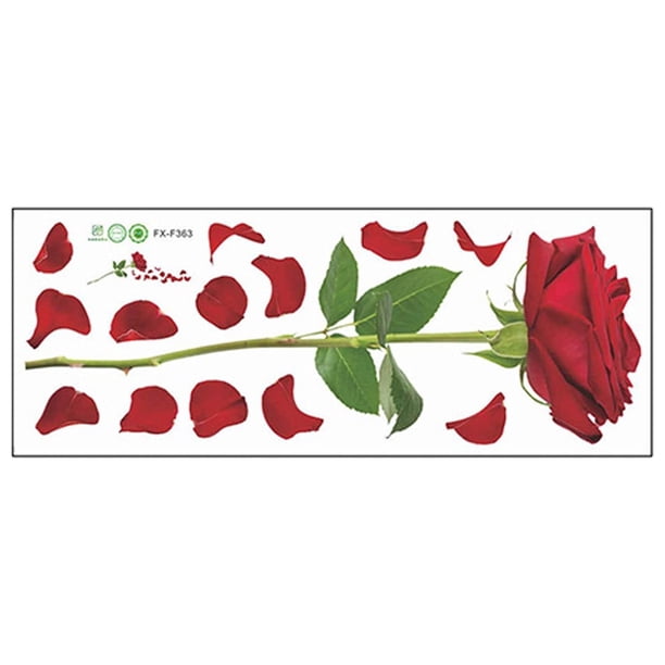 Vinilos decorativos de rosas para baño, sala de estar y dormitorio | Pegatinas de flores autoadhesivas removibles | Decoración de pared para azulejos, vidrio, espejos y muebles