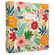 Jot & Mark Recipe Binder Set 8.5x11 (Tropical Floral) | Full-Page with Clear Protective Sleeves and Color Printing Paper for Family Recipes
