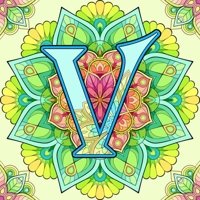 5D DIY Mandala Letra V Kit Del 30x30cm