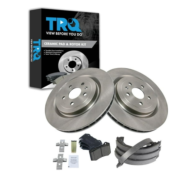 TRQ Rear Ceramic Brake Pad & Rotor Kit Fits 2010-2015 Chevrolet Camaro BKA28089