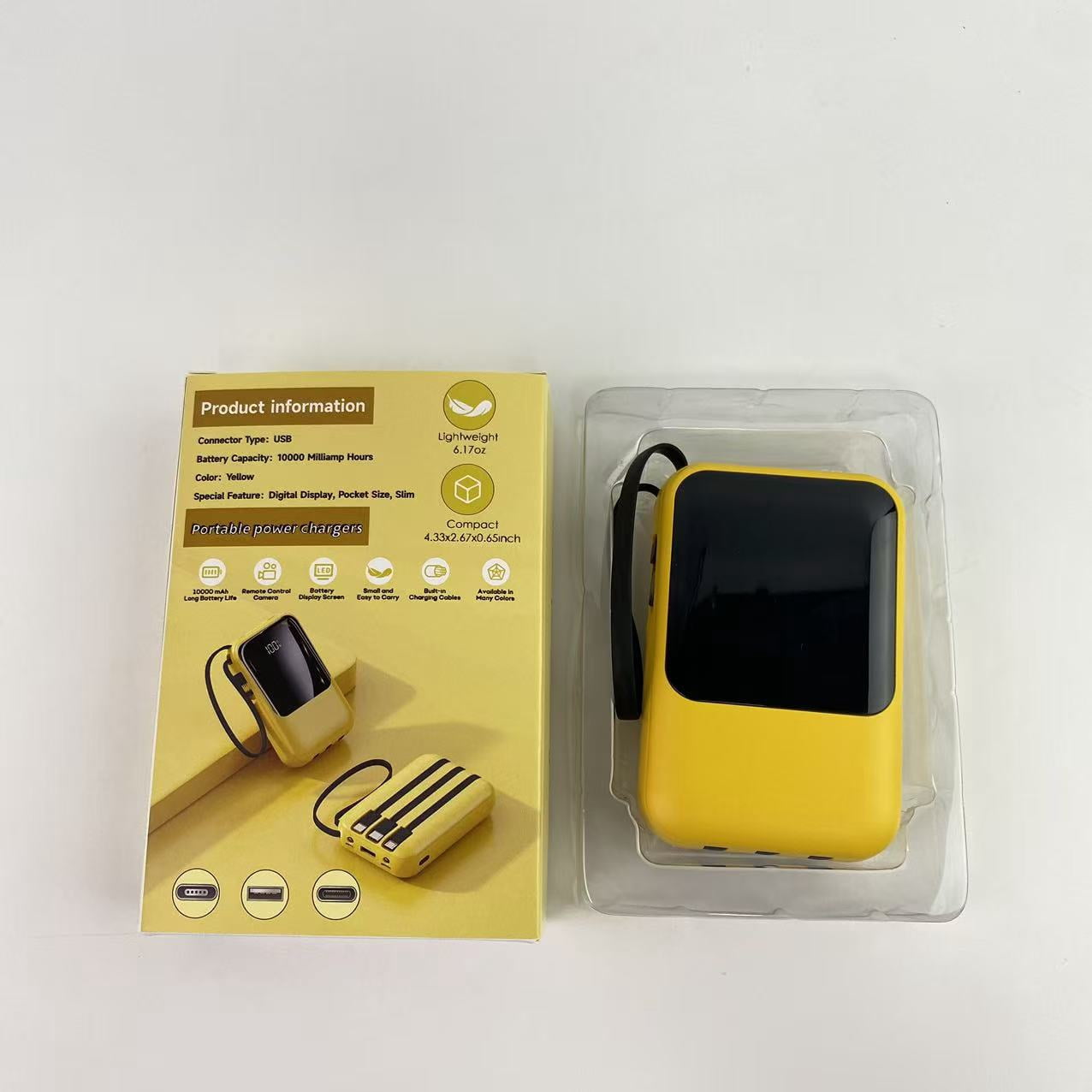 Galifan Mobile phone chargers,Portable Charger with Built in Fast Charging Cables