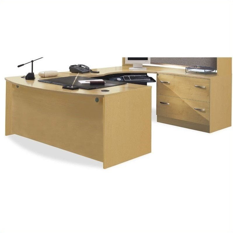 Bush Business Furniture Series C Light Oak UShaped Desk