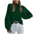 thumbnail image 1 of IROINID Chandail à Col Roulé pour Femmes Couleur Unie Ample Court Manches Longues, 1 of 6