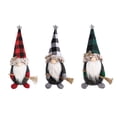 thumbnail image 4 of Muñeco navideño sin rostro Inteprter decoración personalizada Tela escocesa blanca negra, 4 of 6