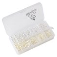 thumbnail image 4 of 1000pcs Artificial Sparkle Pearl Beads Separadores Sueltos Caja Del Teléfono Adorno de Bricolaje - blanco y beige SIN AGUJERO Sunnimix 1000x simular perlas perlas, 4 of 8