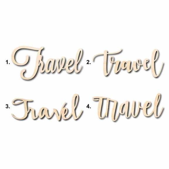 Travel Sign Unfinished Wood Cutout Home Decor DIY Option 3- 42" Wide / 1/2"