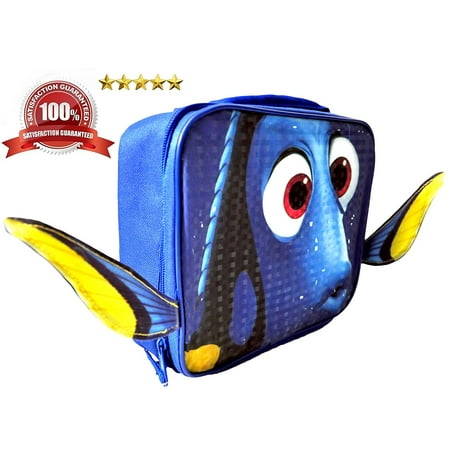 Disney Pixar Finding Dory Girls Insulated Lunch Box Bag Kit With Fins Blue School Disney Pixar Finding Dory Girls Insulated Lunch Box Bag Kit With Fins Blue School