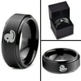 thumbnail image 4 of Tungsten Rubber Ducky Duck Band Ring 8mm Men Women Comfort Fit Black Step Bevel Edge Brushed Polished, 4 of 4