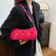 thumbnail image 5 of Bolso de mano para mujer, bolso de viaje femenino sencillo de PU de gran capacidad (rojo rosa), 5 of 7