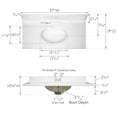 thumbnail image 6 of Design House Cultured Marble 37" x 19" Single Bowl Vanity Top with Backsplash and Centerset Mount, White, 6 of 22