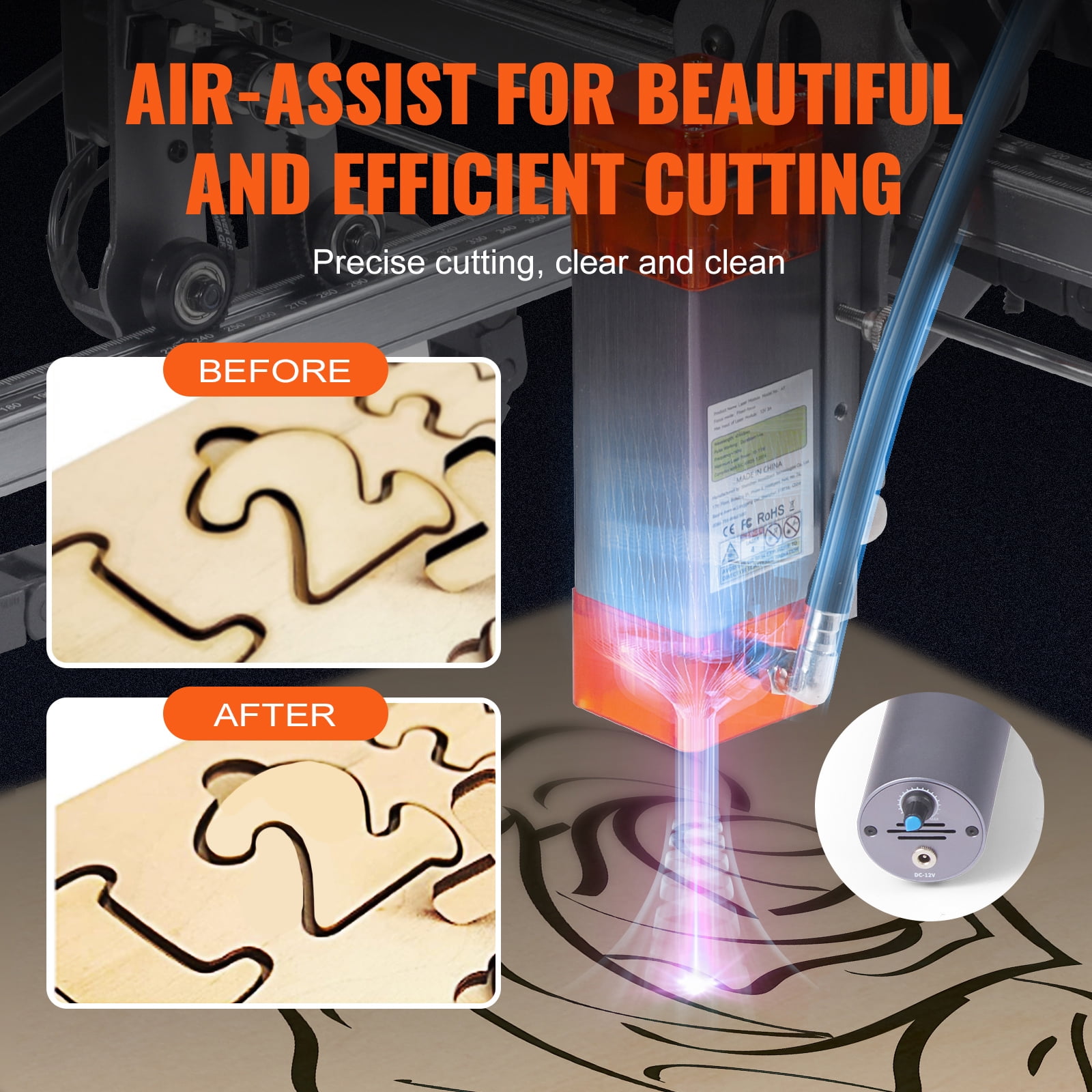 VEVOR Laser Engraver Laser Engraving Machine 10W Compressed Spot Eye Protection
