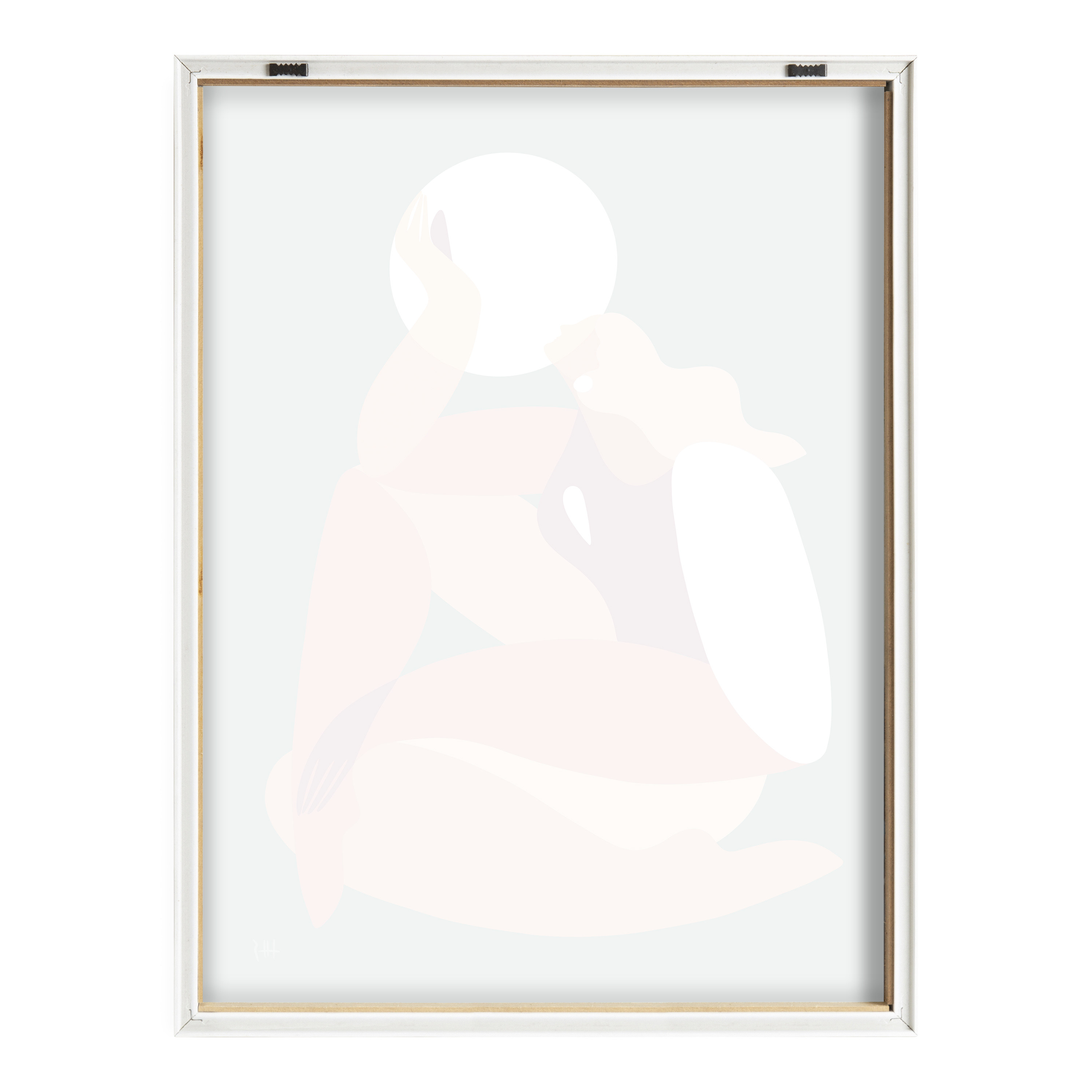 Kate and Laurel Blake How the Sun Loves the Moon Framed Printed Glass Wall Art by Maggie Stephenson, 18x24 Natural, Bright Female Figure Abstract Wall Décor