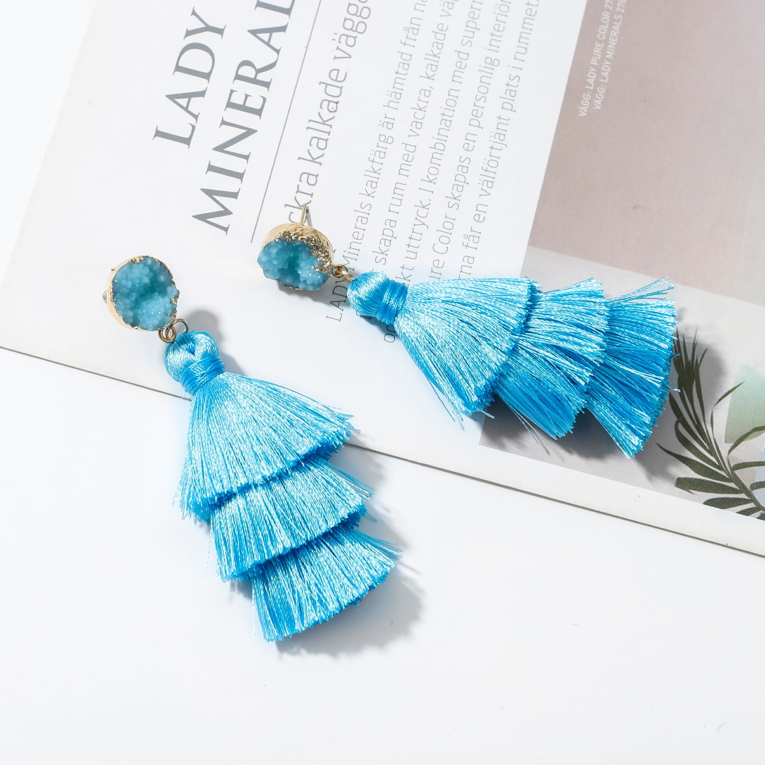 Red Tassel Earrings for Women  Colorful Layered Tassle 3 Tier