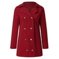 thumbnail image 3 of Women's Plus Size Winter Long Sleeve Button Front Casual Coat Long Length Outerwear, 3 of 9