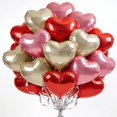 thumbnail image 1 of Juego de globos en forma de corazón Viaecone, 18 pulgadas, 30 unidades, rojo y rosa, 1 of 9