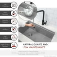 thumbnail image 5 of Stylish Dual Mount 28" Gray Composite Granite Single Bowl Kitchen Sink with 4 accs S-828WL, 5 of 15