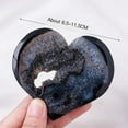 thumbnail image 3 of Natural Black Agate Heart Shaped Geode Crystal with Druzy, Heart Shaped Crystal Decor, Energy Stone, Gift for Spiritual Practice, 3 of 5