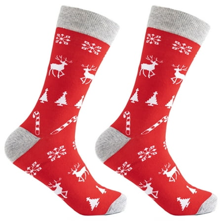 

✪ Men Christmas Holiday Cotton Crew Socks Colorful Cartoon Santa Dinosaur Reindeer Printed Funny Festival Tube Stockings