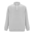 thumbnail image 3 of Baqcunre Men'S Solid Color Half Zip Outdoor Standing Collar Long Sleeved Sweater,4XL,Quarter Zip Pullover Men,Mens Sweatshirt,Long Sleeve Shirts For Men,Men'S Fashion Hoodies & Sweatshirts,,Grey, 3 of 4
