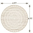 thumbnail image 7 of Pentantan 4'x4' Vintage Round Area Rugs, Machine Washable Living Room Rug, Soft Moroccan Indoor Carpet for Bedroom, Brown, 7 of 7