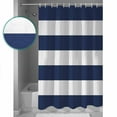 thumbnail image 4 of Navy Blue Stripe Shower Curtain, 72" x 72", Simple Style Striped Blue and White Waterproof Bathroom Curtain Washable Shower Curtain Set with 12 Hooks, 4 of 6