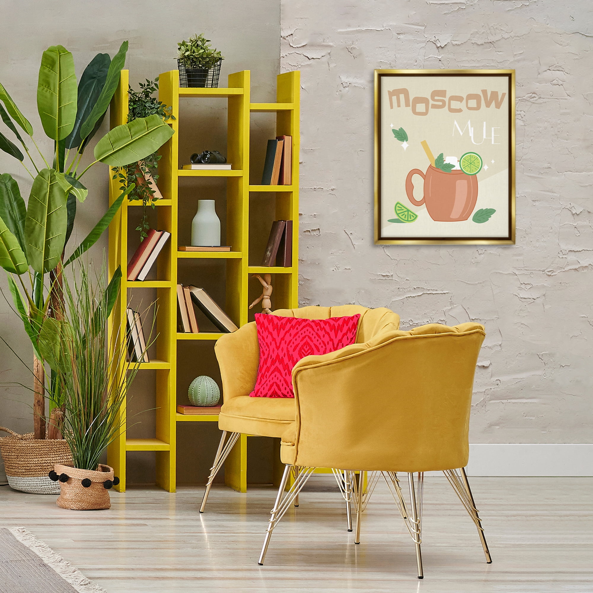 Stupell Industries Moscow Mule Typography Food & Beverage Painting Gold Floater Framed Canvas Art Print Wall Art, 17 x 21