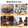 thumbnail image 2 of Navy Blue Coastal Round 13 Inch Placemats Set of 8, Summer Beach Ocean Coral Shell Starfish HeatResistant Non Slip Place Mats for Dining Table, Wipeable Braided Kitchen Table Mats for Housewarming, 2 of 9