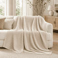thumbnail image 7 of Unikome Knit Throw Blanket 50" x 60", Soft Lightweight Blanket for Couch, Sofa and Bed, Breathable All Season Decorative Throw, Khaki, 7 of 7