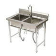 thumbnail image 5 of DENEST Commercial Restaurant Utility Kitchen Sink Double Compartment Stainless Steel, 5 of 12