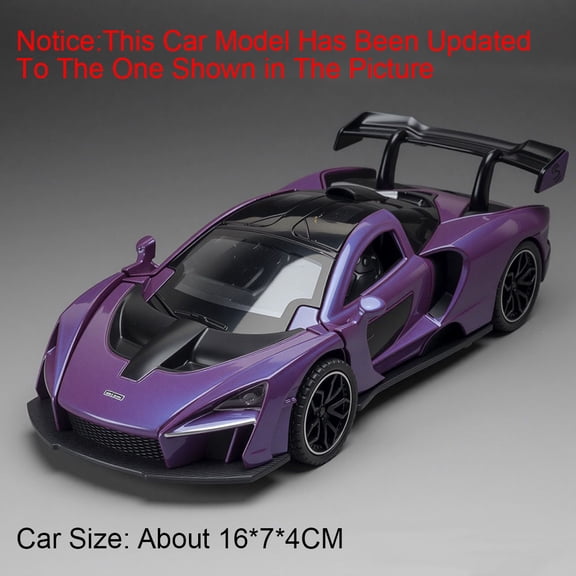1:32 720S Senna Model Toy Sports Cars Alloy Diecast Sound Light Exquisite Interior Pull Back Supercar Models for Kids Presents