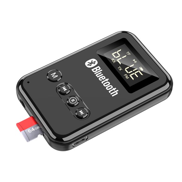 Receptor, Pantalla Digital de 2in 1 Adaptador de audio portátil FRECUENCIA AJUSTABLE DE ALTA DEFIENTIO PARAR PARA ALTAVOZ PARA AMPLIFLADOR DE POTENCIA