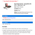 thumbnail image 2 of Rear Brake Pad Set - Compatible with 2012 - 2020 Ford F-150 - Centric, 2 of 2